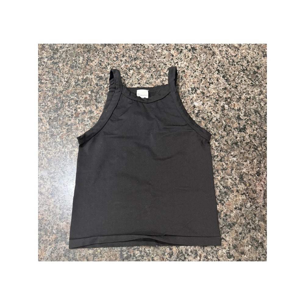 No Boundaries Black High Neck Tank Top Medium 8-10 Ribbed Sleeveless Basic